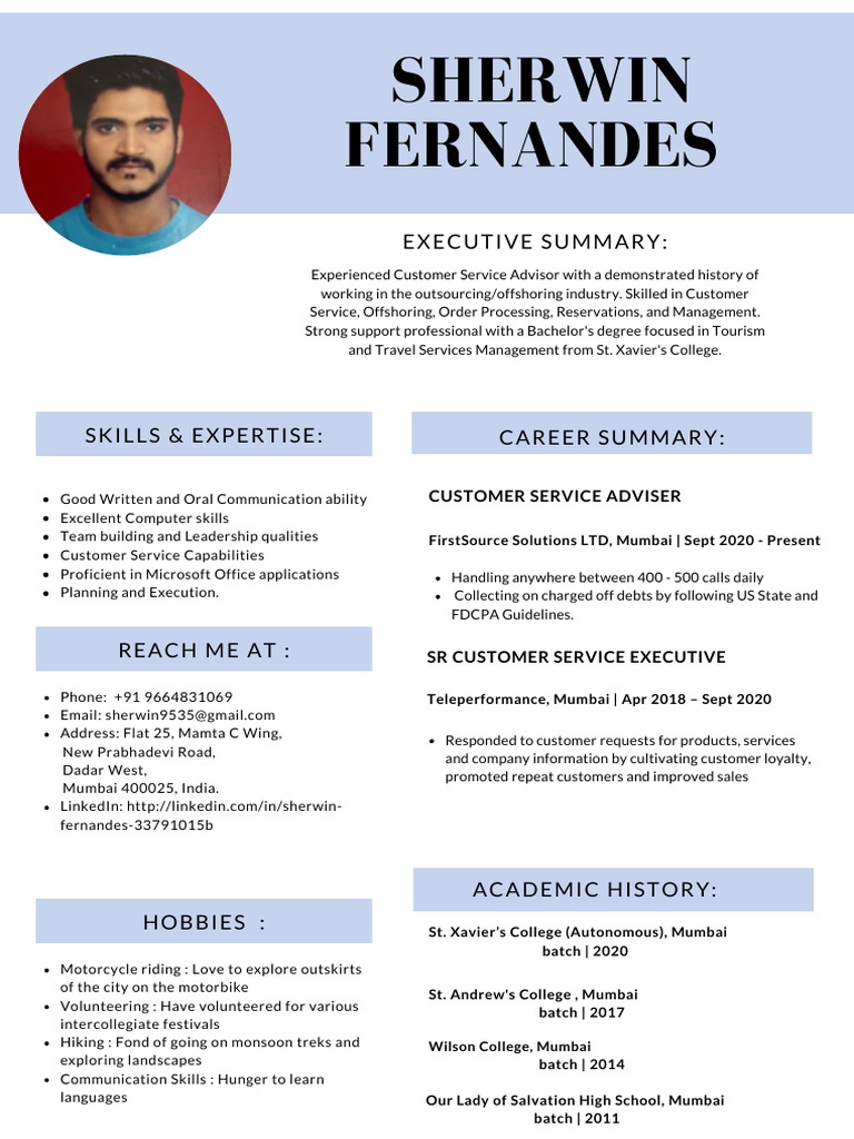 Sherwin Fernandes CV | PDF