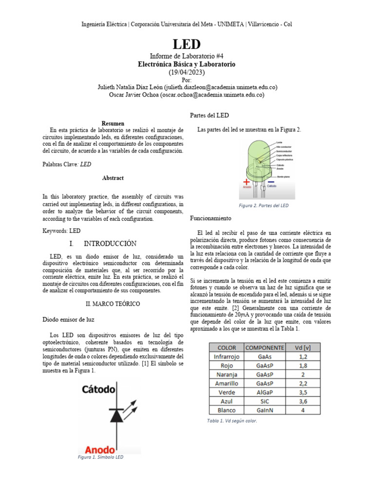 Laboratorio Diodo Led | PDF