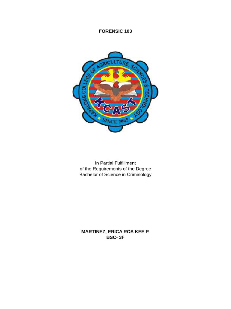 Forensic 103 | PDF