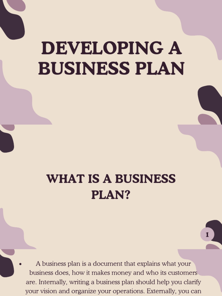 Developing A Business Plan | PDF