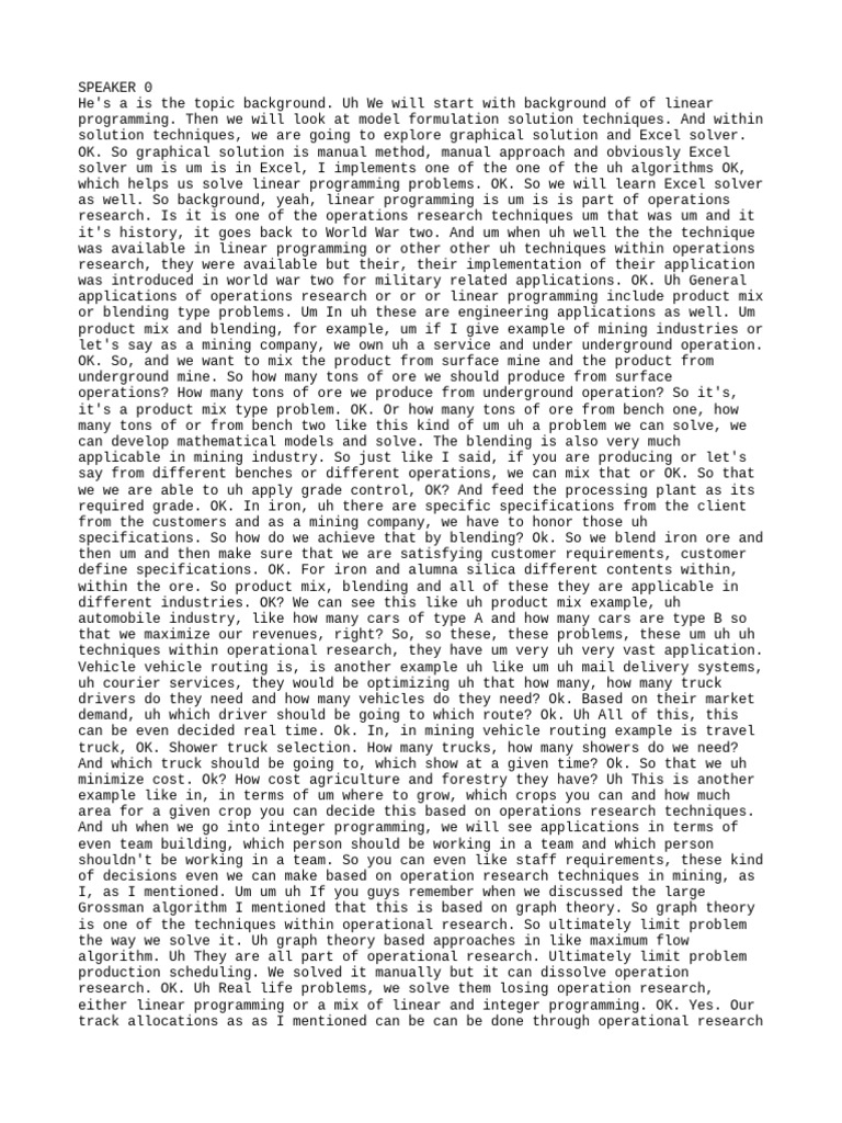 Linear Programming M-Transcript | PDF