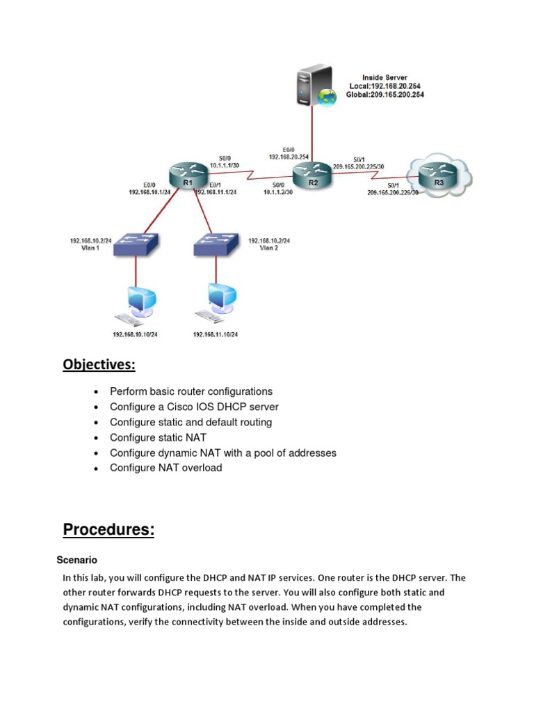 DHCP and NAT Configuration Guide | PDF | Ip Address | Router (Computing)