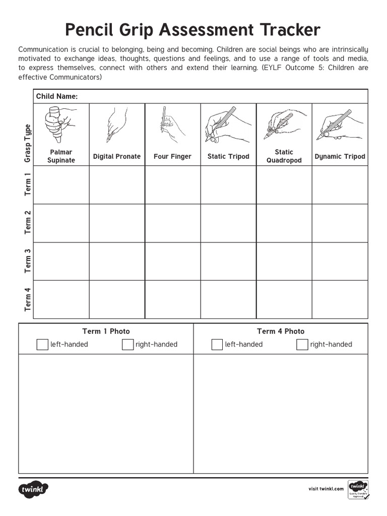 Pencil Grip Assessment Tracker | PDF