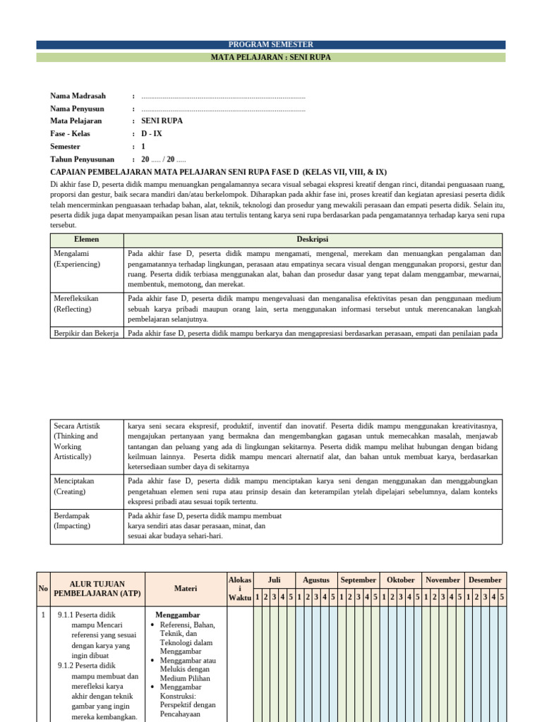 Prosem Seni Rupa 9 | PDF | Career & Growth | Art