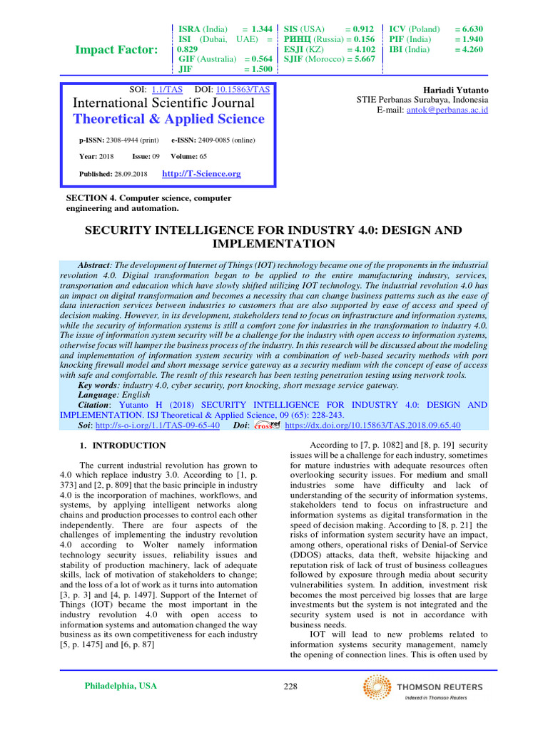 Security Intelligence For Industry 4 0 D | PDF