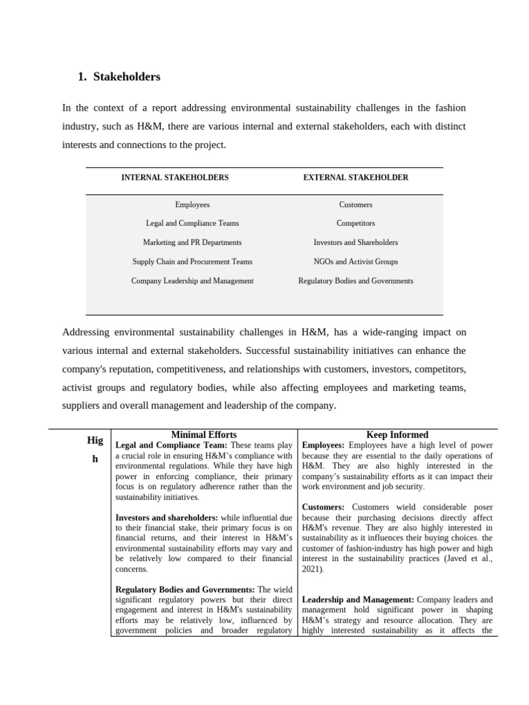 Stakeholders Analysis | PDF | Supply Chain | Regulatory Compliance