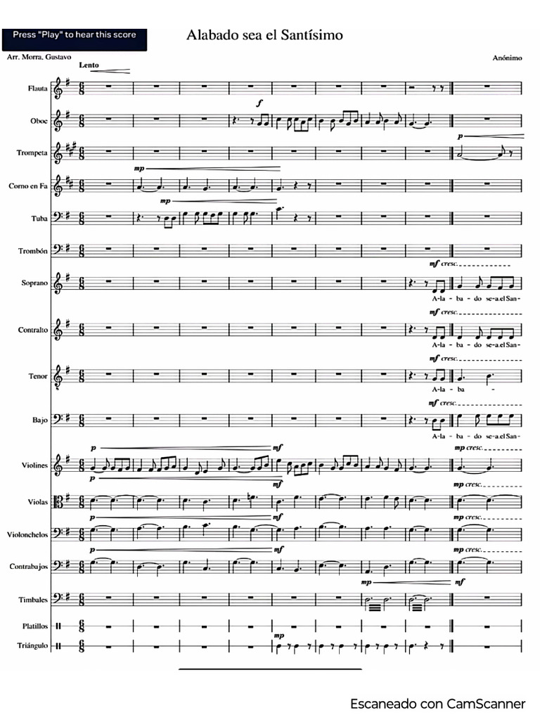 Alabado Sea El Santisimo Pdf