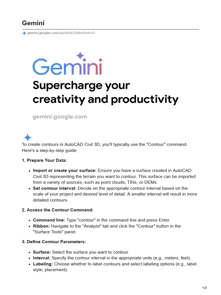 Create Contours in AutoCAD Civil 3D | PDF