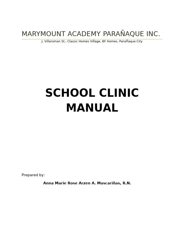 Clinic Manual Draft | PDF
