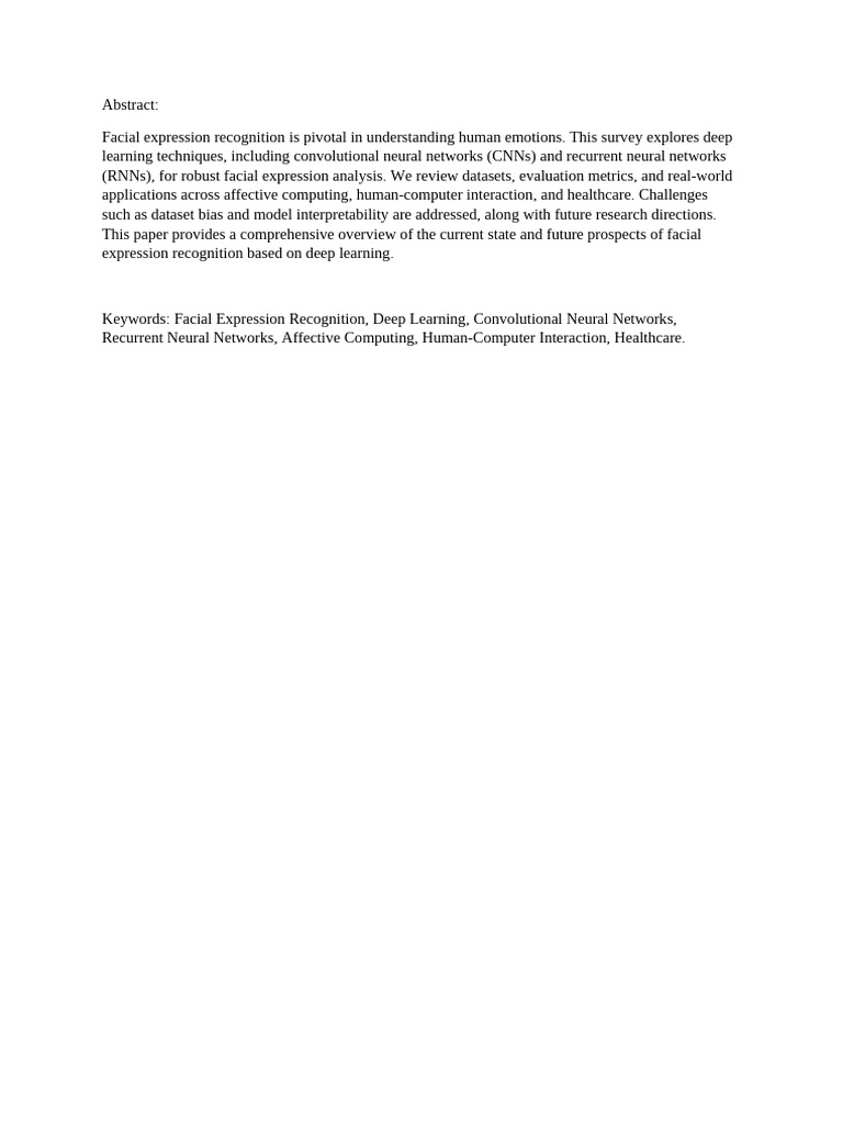 Abstract-Facial Expression Recognition | PDF