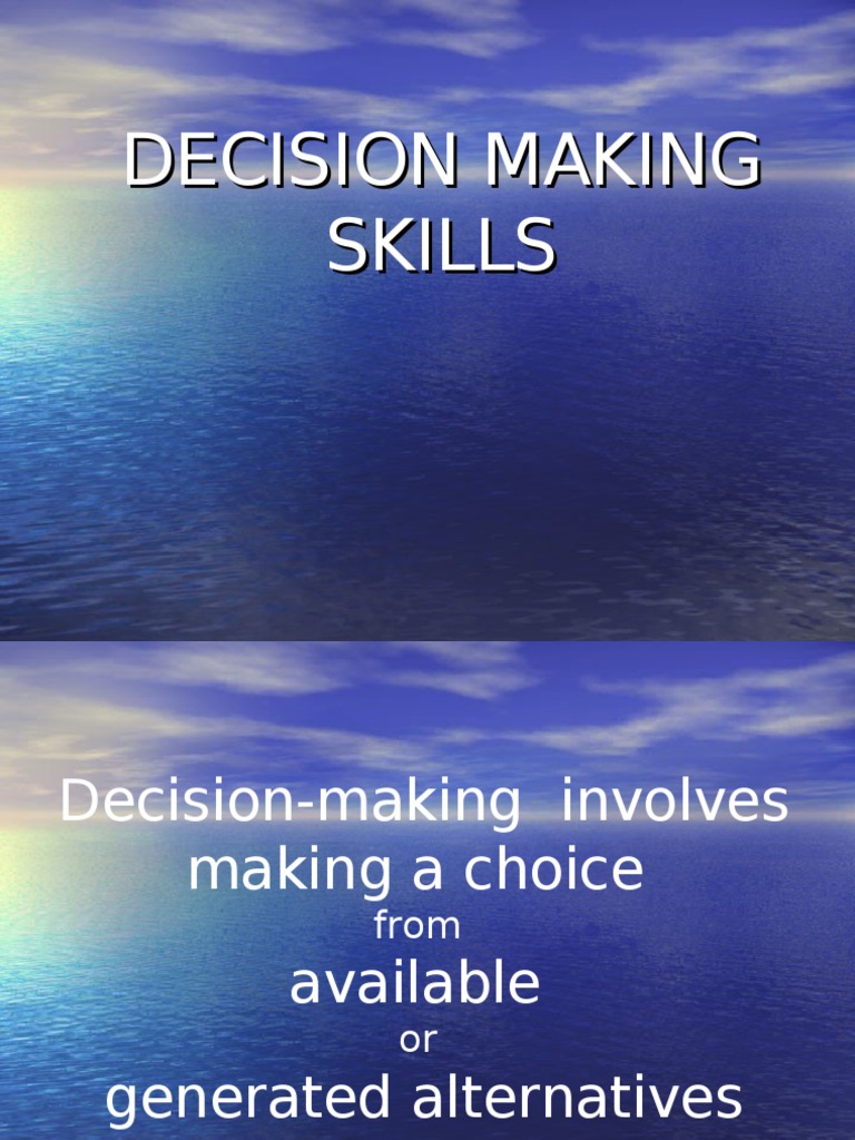 Decision Making Skills PDF