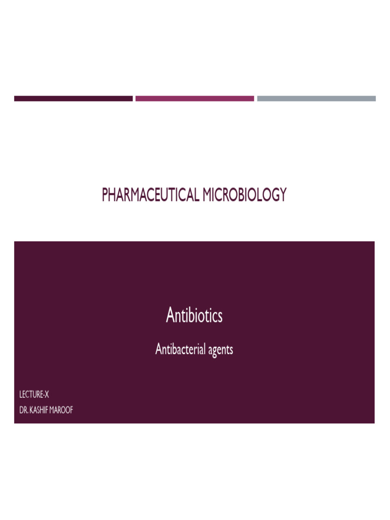 Micro Lecture (Antibiotics) | PDF