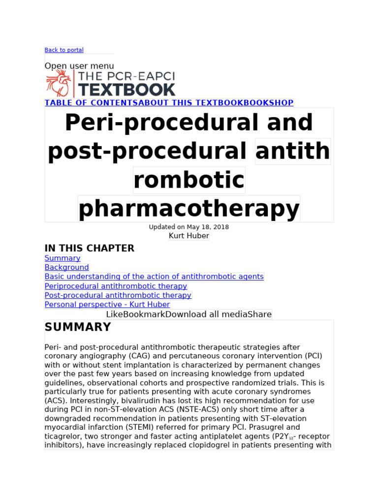 Antithrombotic Therapy | PDF