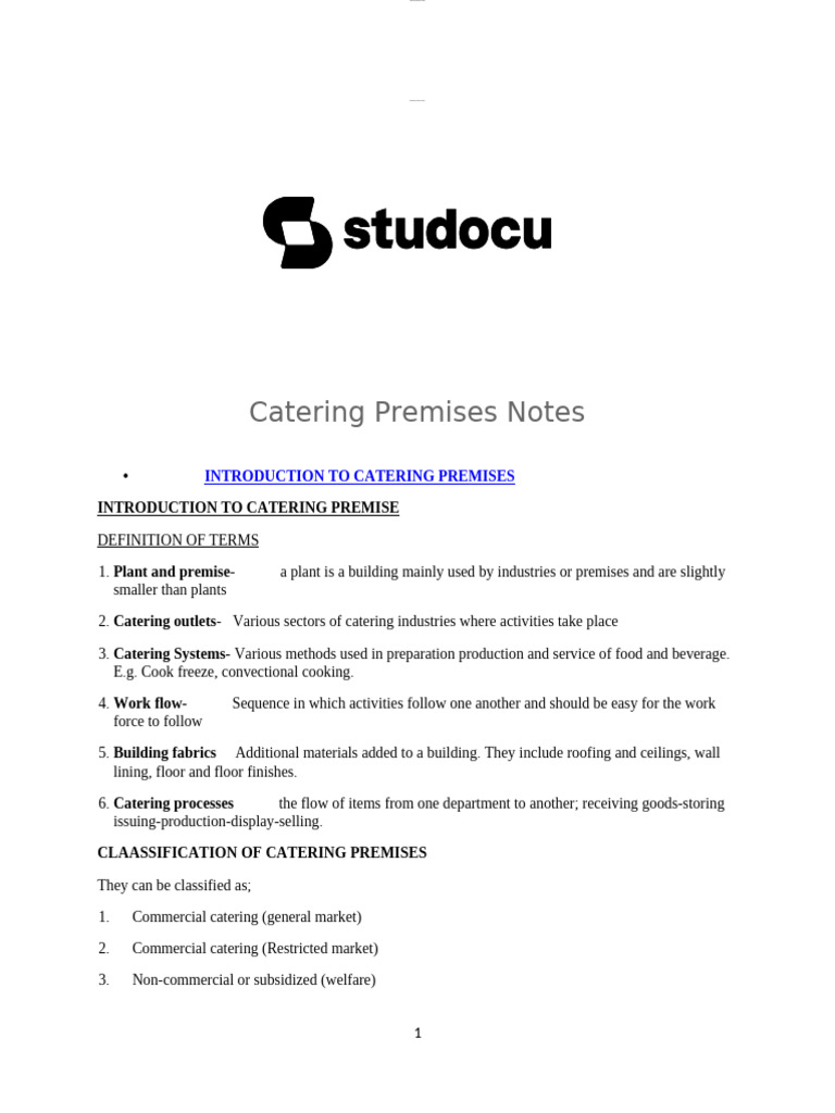 catering-premises-notes | PDF