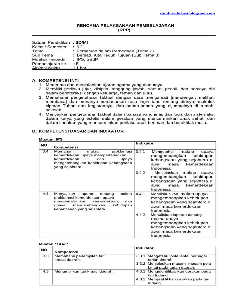 Rencana Pelaksanaan Pembelajaran (RPP) : Muatan: IPS NO Kompetensi ...