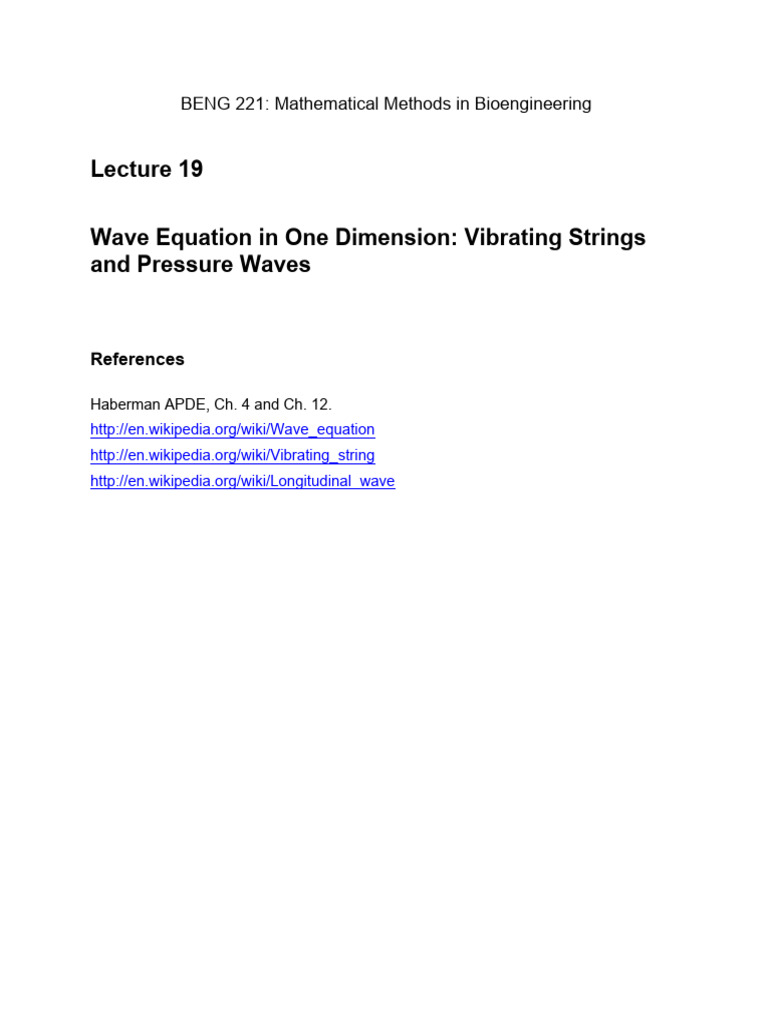 Beng221 Lecture19 Notes | PDF
