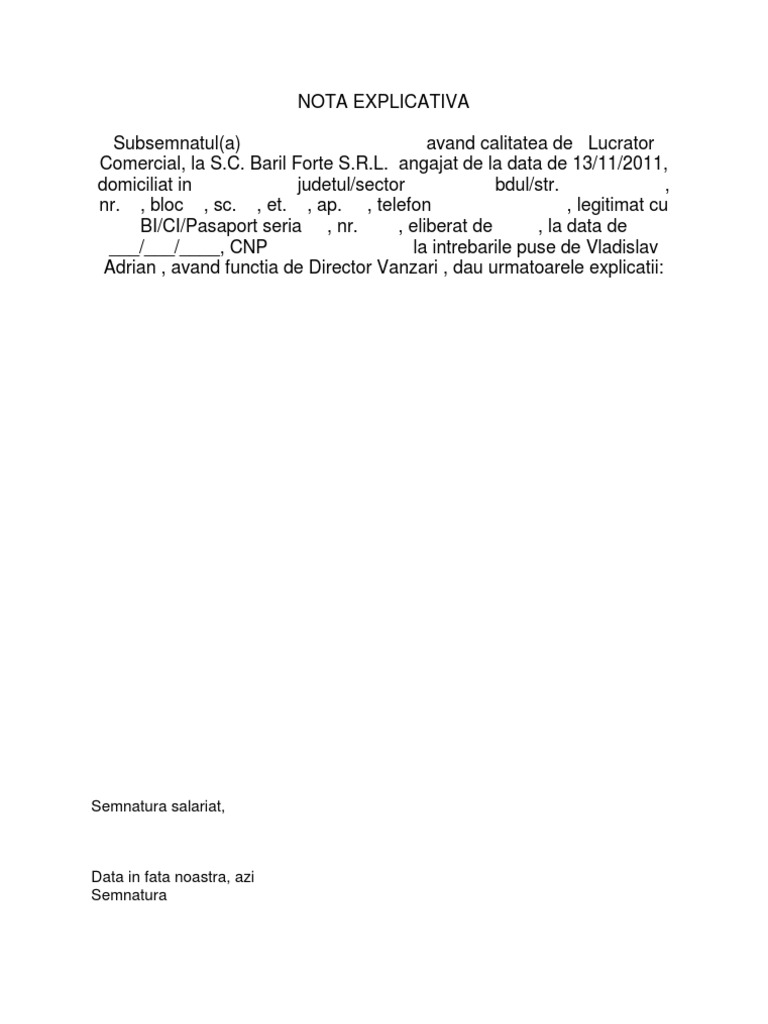 Nota explicativa