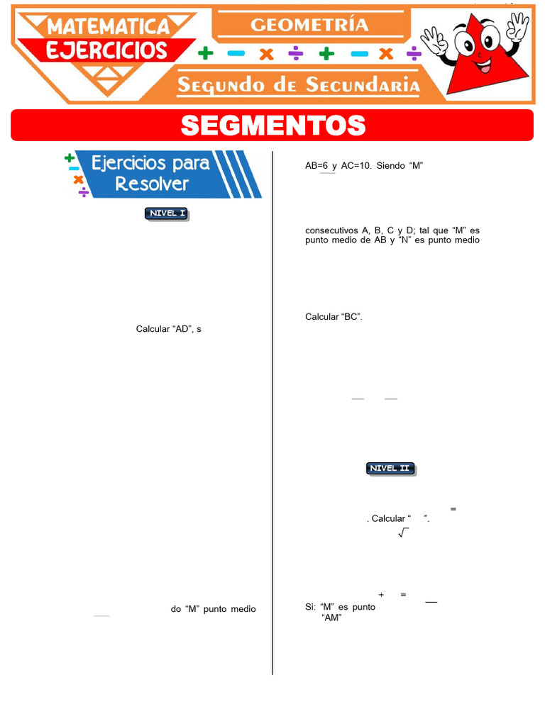 Ejercicios de Segmentos para Secundaria | PDF