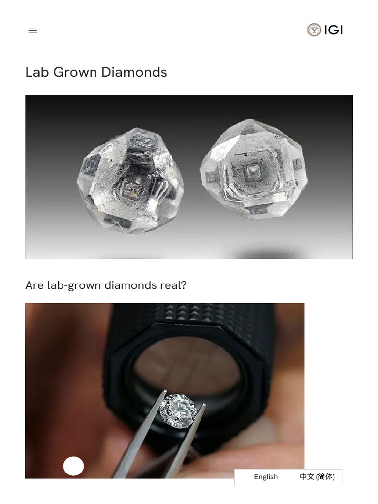 Lab Grown Diamonds - IGI | PDF