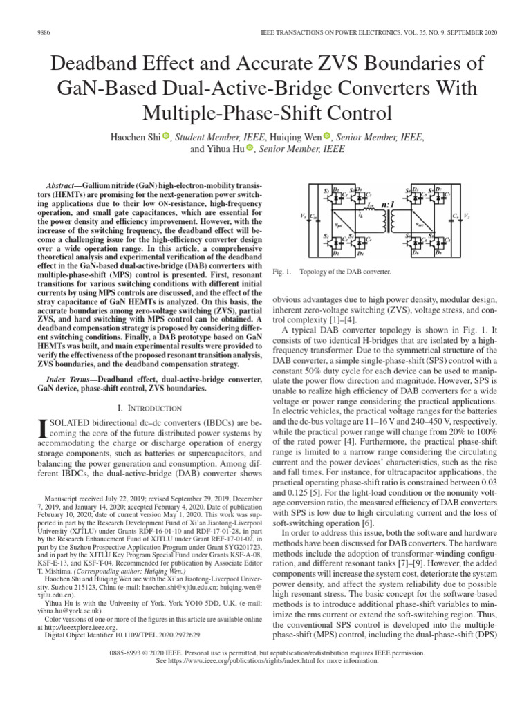 Deadband Effect and Accurate ZVS Boundaries of GaN-Based Dual-Active ...