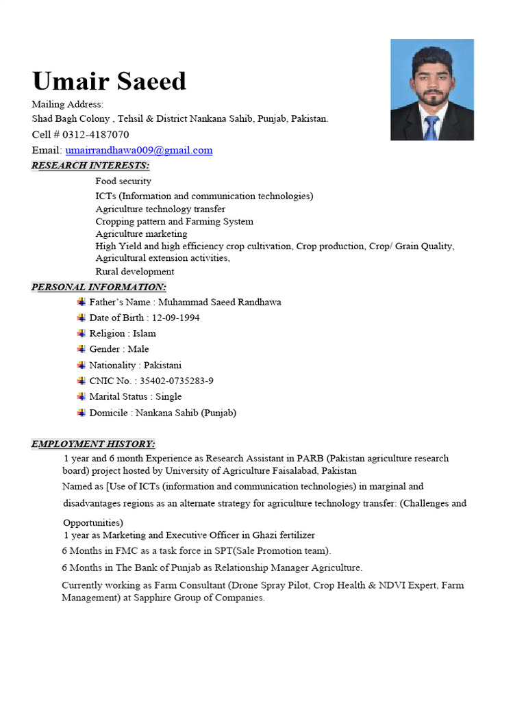 Uamir CV | PDF