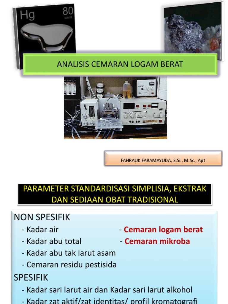 Analisis Cemaran Logam Berat Dan Mikroba Analisis Cemaran Logam Berat Dan Mikroba