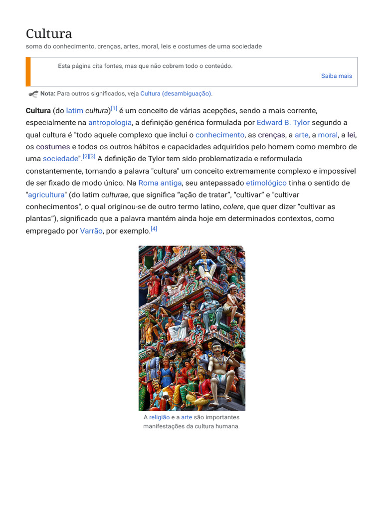 Definição e Importância da Cultura | PDF | Educação em Artes Liberais