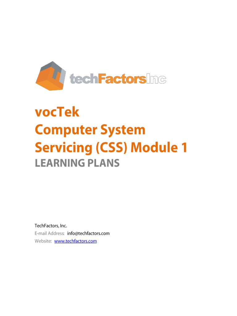 CSS-M1 - (2015) CSS Module 1 Learning Plans-1 | PDF