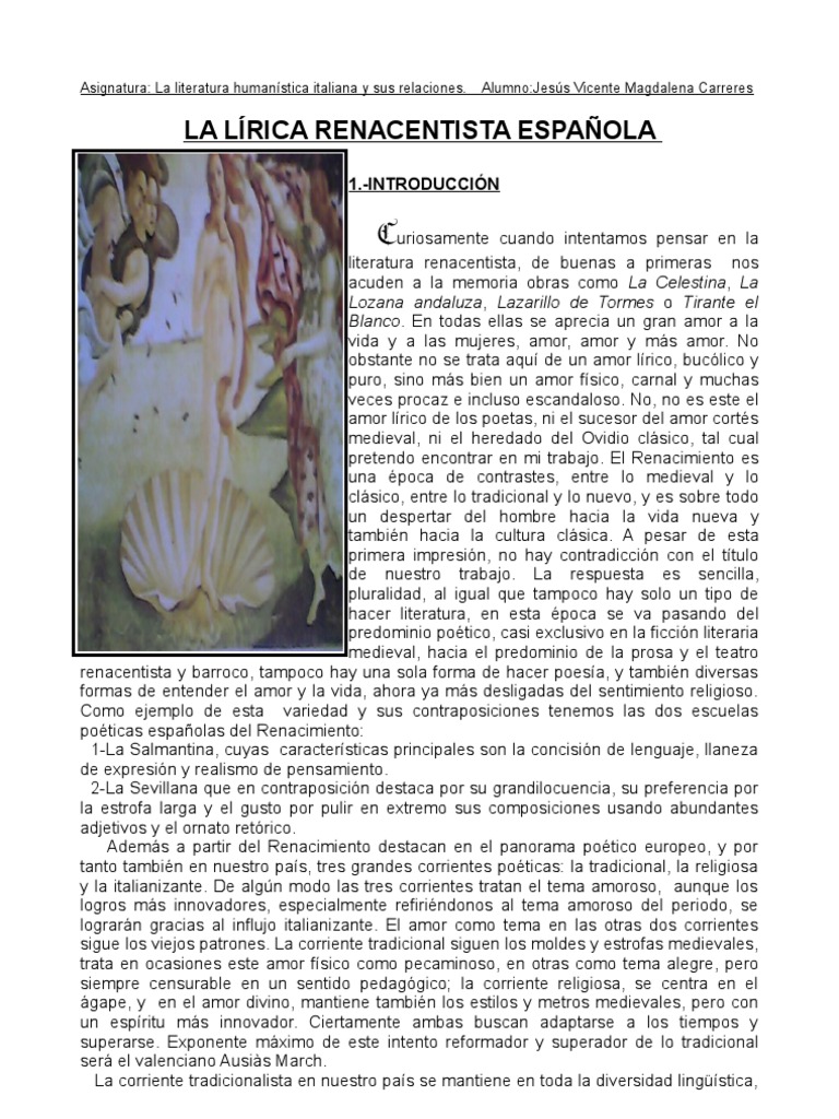 El Petrarquismo en La Lírica Española | PDF | Sonetos | Metro (poesía)