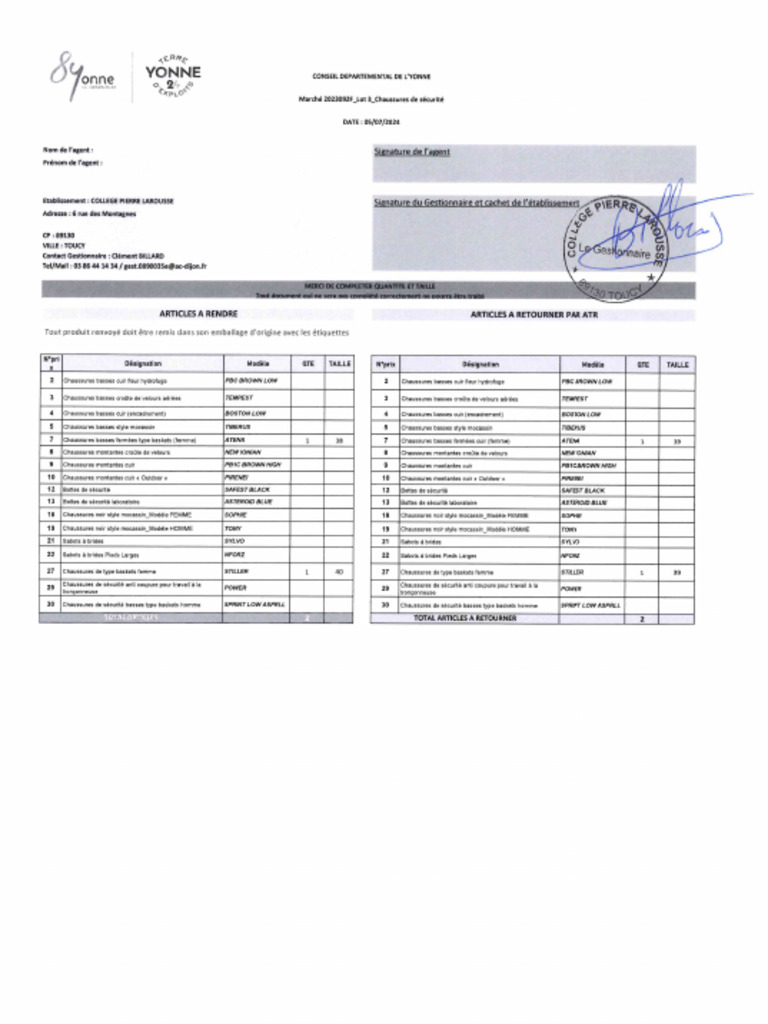 Bon De Retour Toucy Pdf