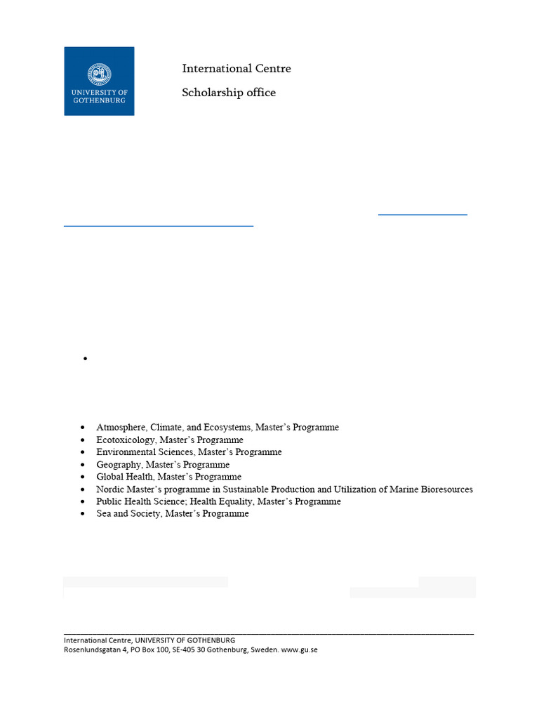 Axel Adler Scholarship For Sustainability 2024 | PDF