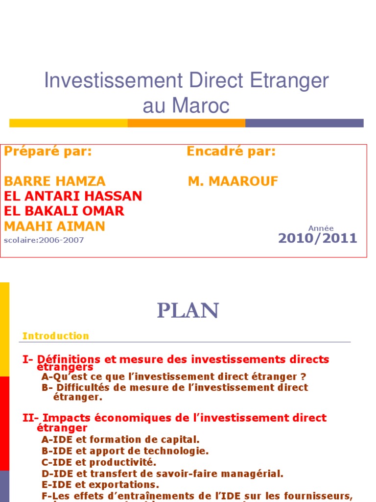 Impact des IDE au Maroc | PDF | Maroc | Business
