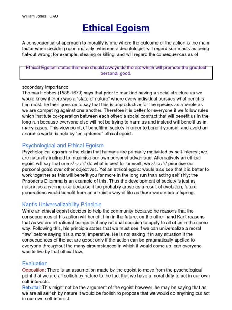 Essay on egoism image