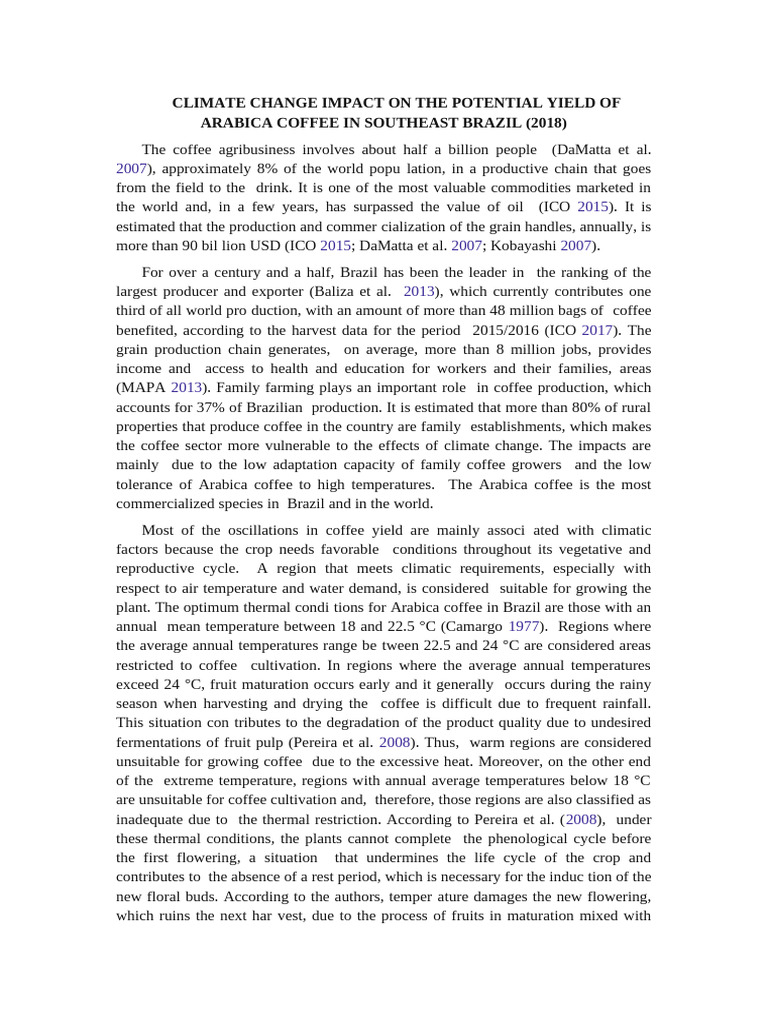 Climate Change Impact On The Potential Yield of Ar | PDF
