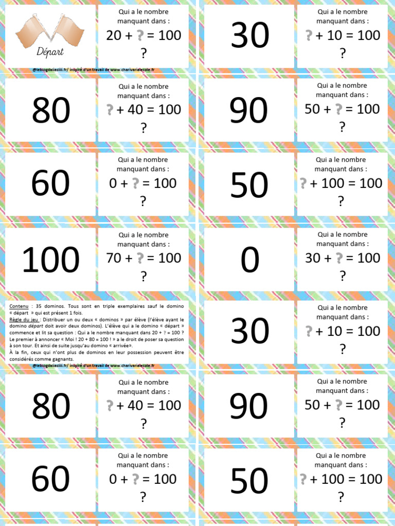 Dominos Compléments À 100 | PDF