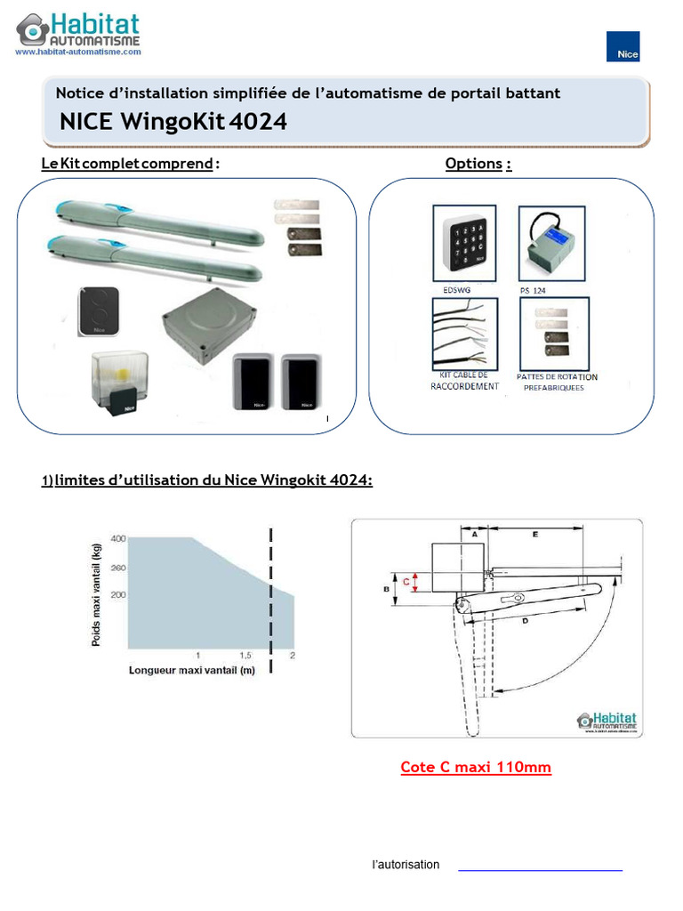 Nice WingoKit 4024 Notice Simplifiee Output PDF — free download
