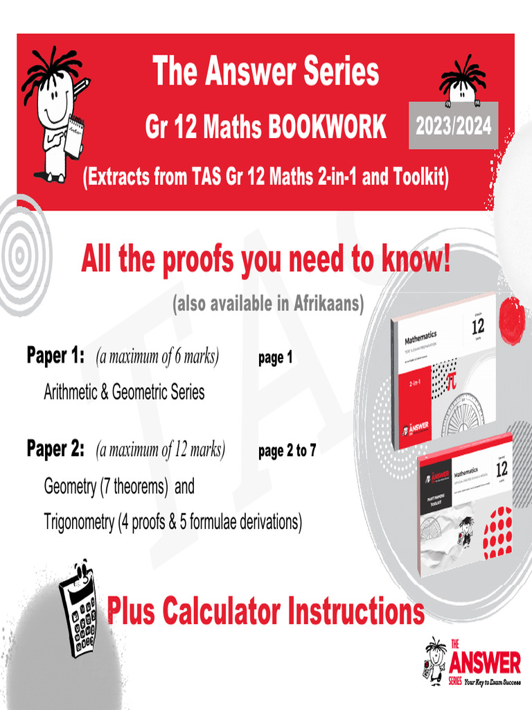 GR 12 Maths BOOKWORK All The Proofs You Need To Know | PDF ...