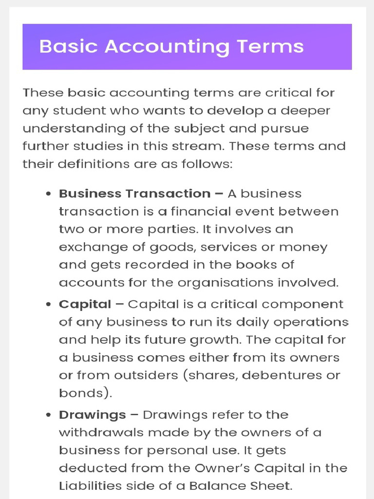 Financial Accounting Unit 1 | PDF