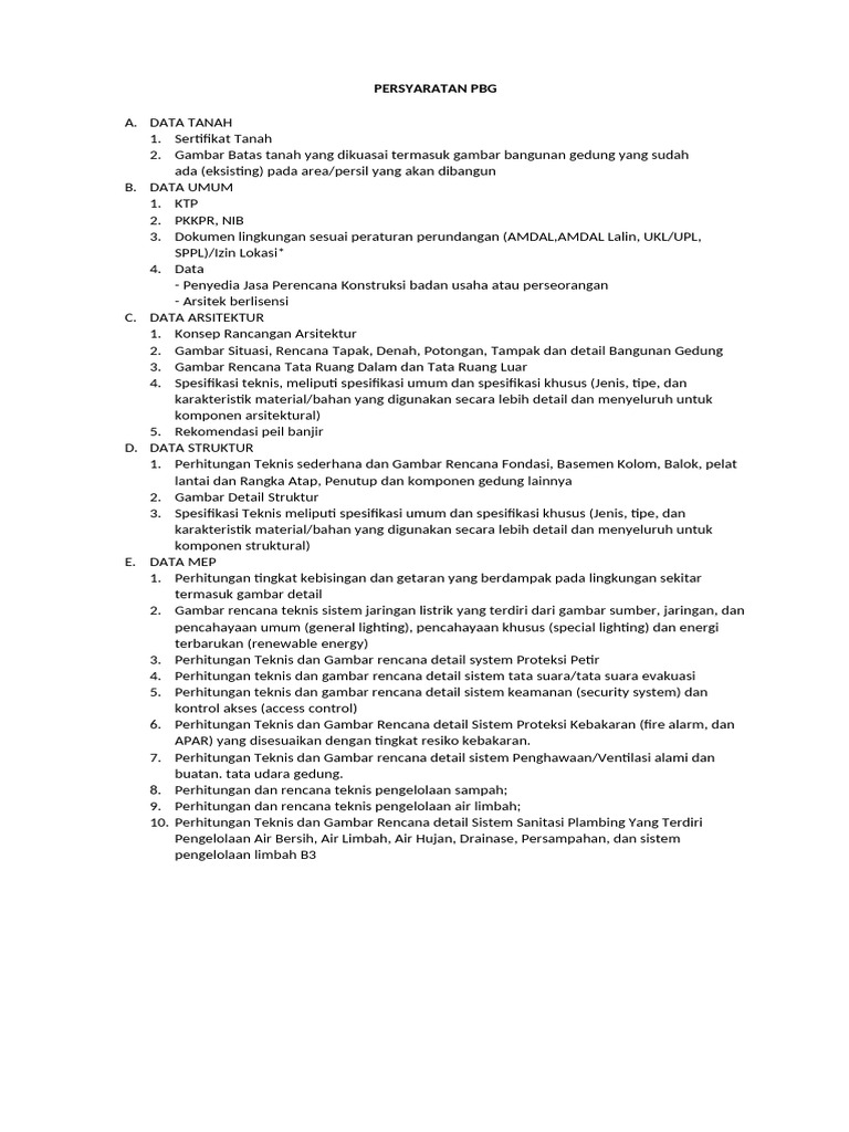 Persyaratan PBG | PDF