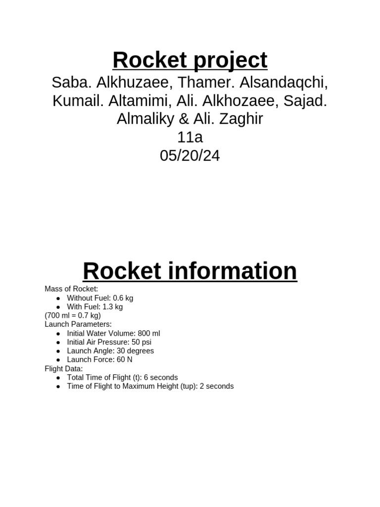 Rocket Project | PDF