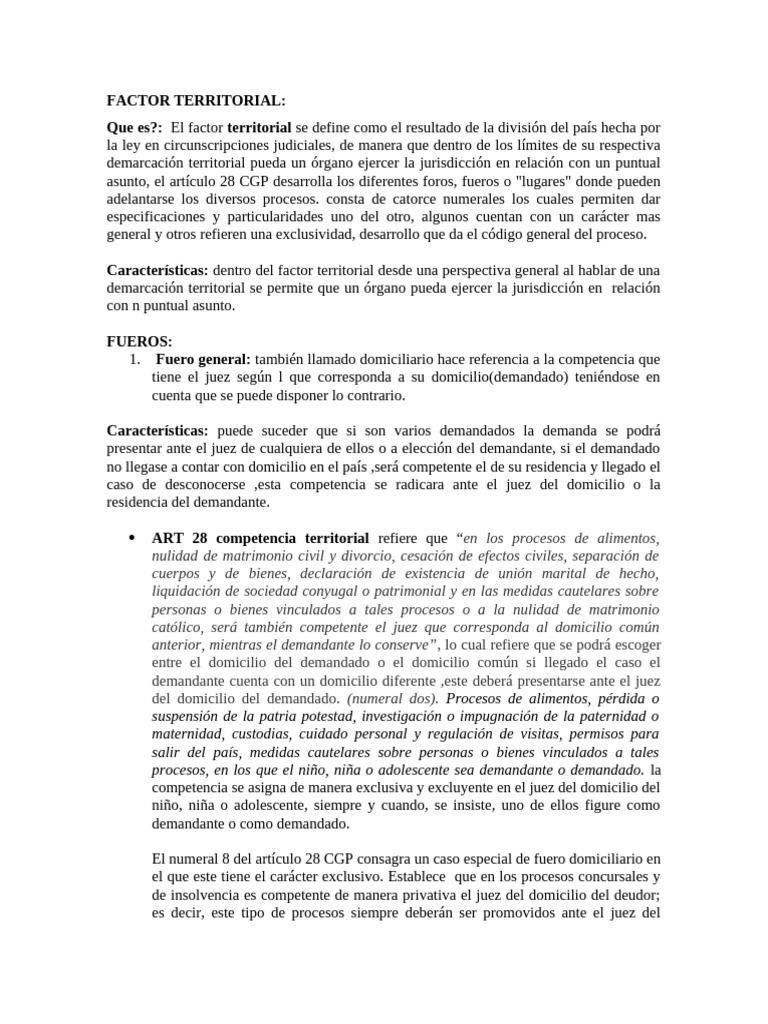 Factor Territorial | PDF