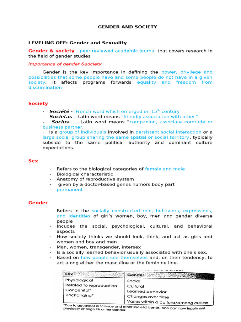 Gender and Sexuality | PDF