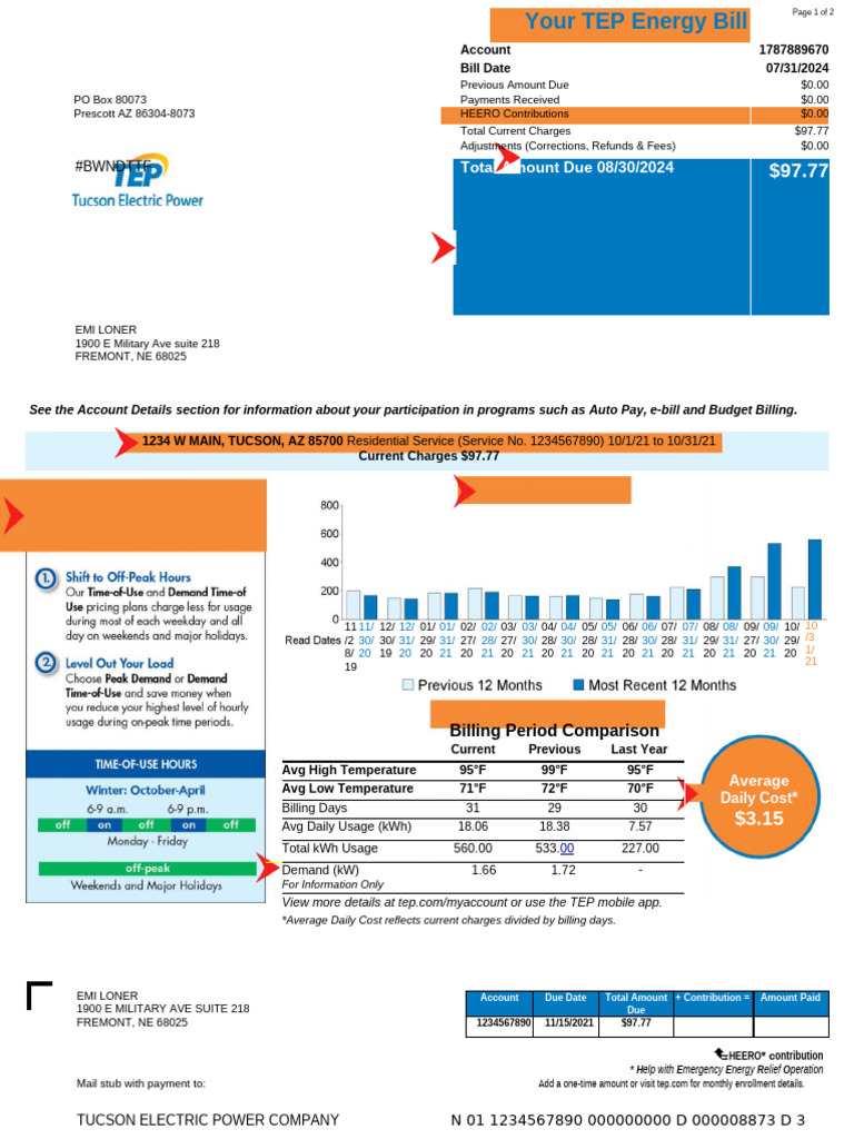 Utility Bill Template 06 | PDF