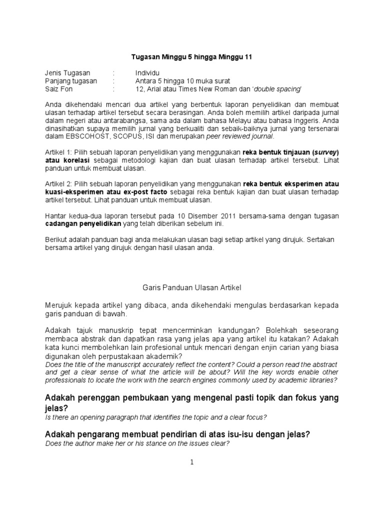 Garis Panduan Ulasan Artikel Pdf