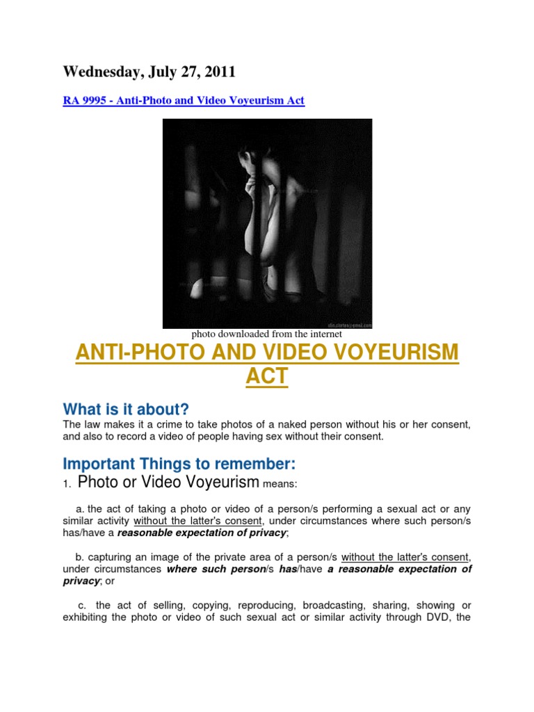 state law against video voyeurism