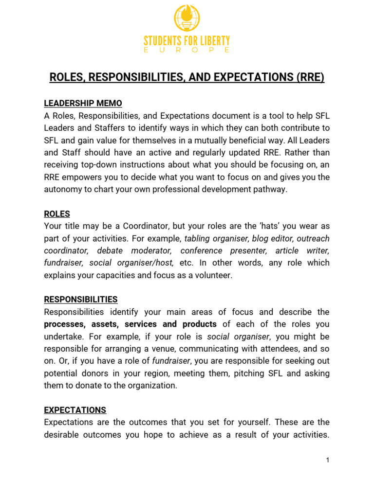 RRE Guide For SFL Leaders | PDF