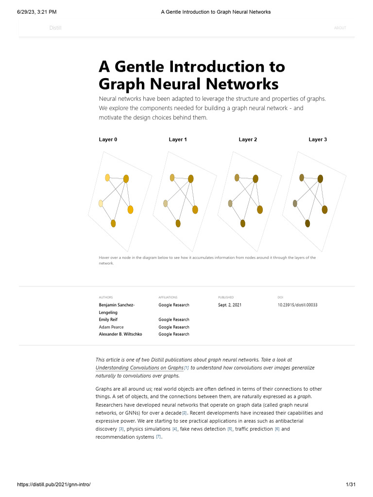 A Gentle Introduction To Graph Neural Networks | PDF