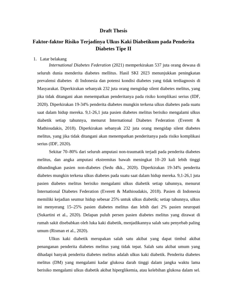 Risiko Ulkus Kaki pada Diabetes Tipe II | PDF | Health Sciences | Wellness