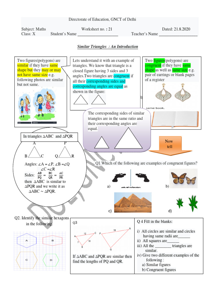 CH 6 Triangles Worksheet21 | PDF