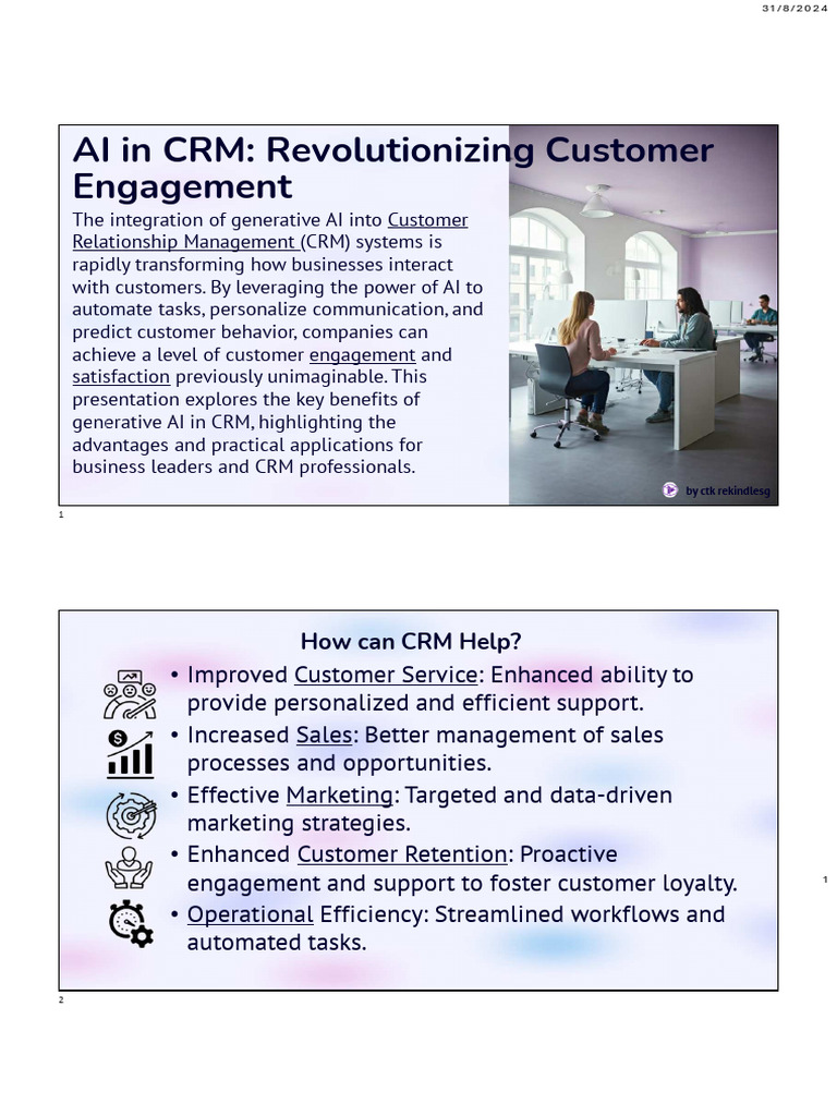 Generative AI in CRM Revolutionizing Customer Engagement | PDF